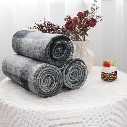 ZYFZCYBL Fleece Throw Blankets for Couch Bulk Lightweight Warm Soft Cozy Blanket 6 Pack Bulk Fleece Blanket Solid for Bed Couch Office Gifts Outdoor 50 x 60 inch Grey Plaid