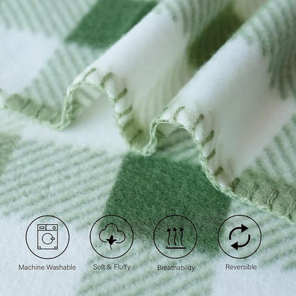 ZYFZCYBL Fleece Throw Blankets for Couch Bulk Lightweight Warm Soft Cozy Blanket 6 Pack Bulk Fleece Blanket Solid for Bed Couch Office Gifts Outdoor 50 x 60 inch （Green Plaid）