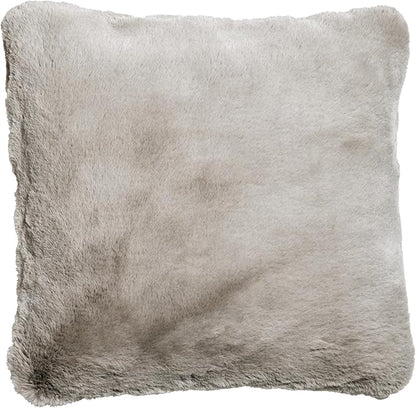 UnHide Squish - Faux Fur Pillow - Extra Soft Throw Pillow - Square Shaped Pillow, Polyester Fill - Machine Washable - Perfect for Living Room, Bedroom, or Guest Room - 20” x 20” - Greige