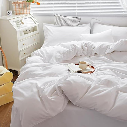 Cottonight White Comforter Sets Twin Plaid White Comforter Modern Solid Color Blanket Quilts Soft Breathable Bedding Comforter Sets