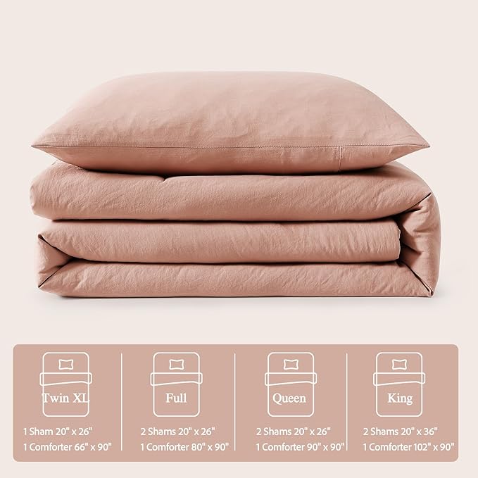 WRENSONGE Twin/Twin XL Comforter Set for Girls Teens, 1 Dusty Pink Comforter & 1 Pillow Sham, Soft Lightweight Kids Comforter Sets for All Seasons Dorm Bedding
