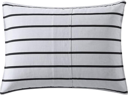 Nautica- Queen Comforter Set, Cotton Reversible Bedding Set, All Season Designer Home Décor (Lawndale Grey, Queen)