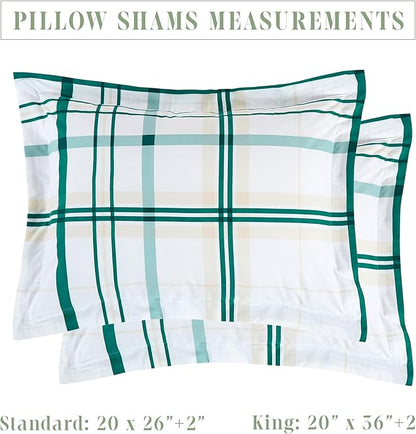 Elegant Comfort 8-Piece Lodge Plaid Reversible Comforter Set - All Season Bed in a Bag, 4-Piece Sheet Set Featuring Smart Pockets, Matching Shams and Decorative Pillow, Twin/Twin XL, Emerald Green