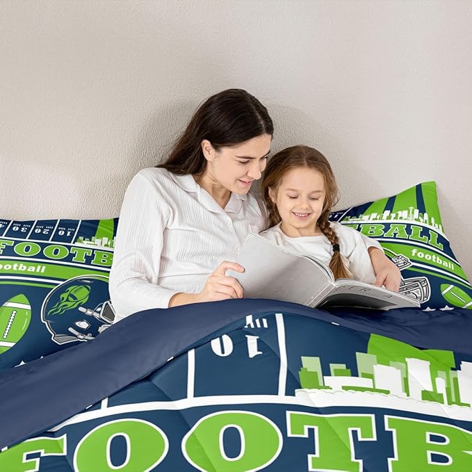 Feelyou Football Bedding Set Boys Girls King Size Women Men Football City Comforter Set Rugby Sports Duvet Quilt Bedroom Decor