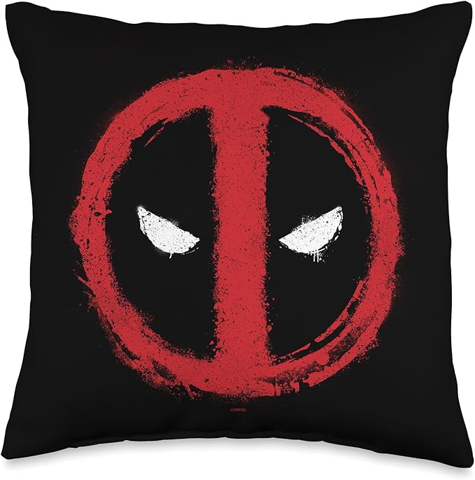 Marvel Spray Paint Deadpool Icon Throw Pillow