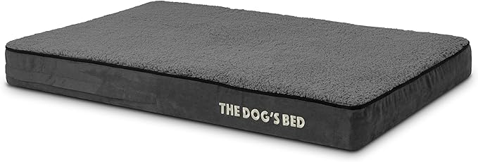 The Dog’s Bed Orthopedic Memory Foam Dog Bed Mattress, Plush Fabric, Grey Plush, L, 4-Inch