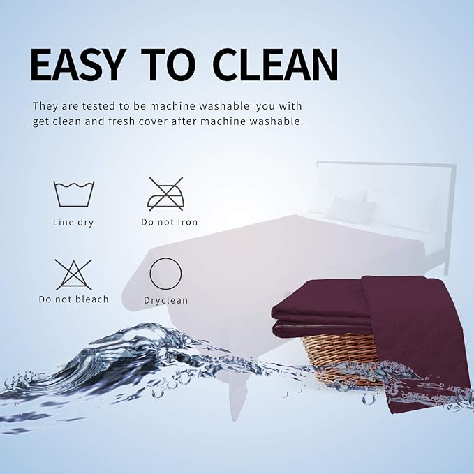 Easy-Going 100% Waterproof Dog Bed Cover, Non-Slip Pet Blanket for Furniture, Washable Couch Cover, Repleasement Sofa Cover (96X82 in,Wine)