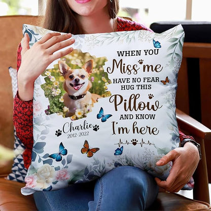 Personalized Pet Photo Memorial Throw Pillow (Insert Included), Pet Loss Gifts Sympathy Gift For Pet, Dog Memorial Gift For Loss Of Dog, Photo Pillow, Pillow Case Cover, Pet Pillows Photo Pillow