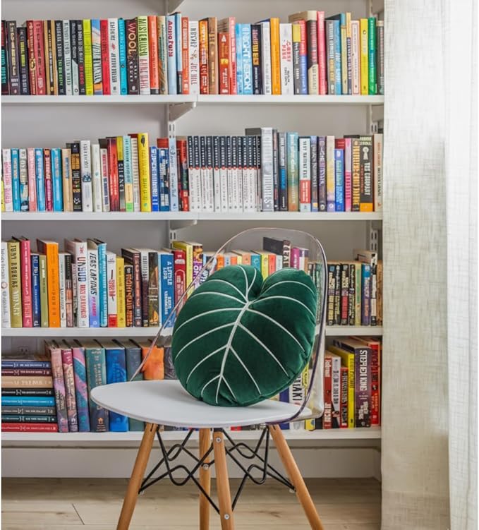Green Philosophy Co. - Philodendron Gloriosum Leaf Pillow- Forest Green