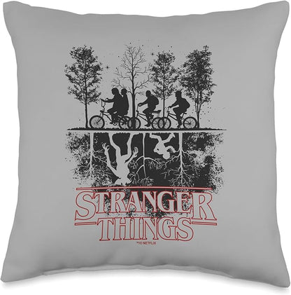 Stranger Things Upside Down Hawkins Ride Logo Throw Pillow