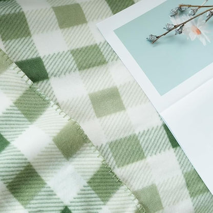 ZYFZCYBL Fleece Throw Blankets for Couch Bulk Lightweight Warm Soft Cozy Blanket 6 Pack Bulk Fleece Blanket Solid for Bed Couch Office Gifts Outdoor 50 x 60 inch （Green Plaid）