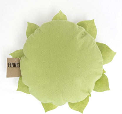 Fennco Styles Handmade 3D Heart-Shaped Petals Flower Decorative Filled Throw Pillow 13" Round - Lime Floral Pillow for Couch, Home Décor and Holiday, Housewarming Gift