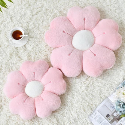 Flower Pillow, Flower Shaped Pillow Decorative Throw Pillows for Bed Couch, Cute Daisy Pillow Dorm Decor Floor Seating Cushion (Pink, 15 Inches)