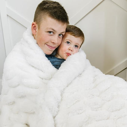 Minky Designs Polar Bear Minky Blanket – Ultra Soft Faux Fur Throw Blanket for Couch, Bed & Home – Fluffy, Warm & Luxurious – Chic Collection (Large, 60x72)