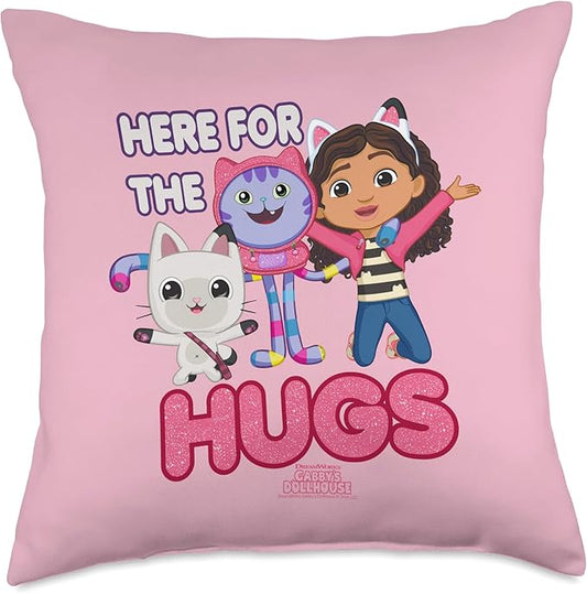 DreamWorks Gabby's Dollhouse Here for The Hugs Throw Pillow