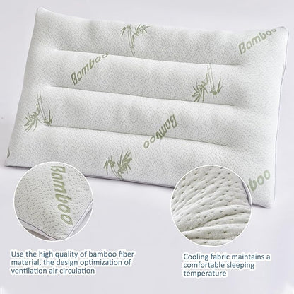 SWTMERRY Ultra Thin Pillows 2 Pack for Sleeping, Flat Pillows for Stomach & Side Sleepers, Rayon Derived from Bamboo, 7D High Support 2.5 inch Height Slim Bed Pillow