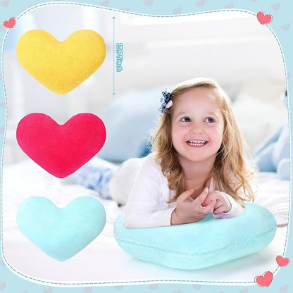 Unittype Heart Shaped Pillow Plush Cute Fluffy Cushion Heart Throw Pillow Decorative Back Cushions Women Gifts for Living Dining Room Bed Sofa, 15.75 Inch(Rose Red, Blue, Yellow)