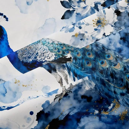 Peacock Comforter Set Queen 3 Pieces Blue Floral Bird Bedding Set for Teens Elegant Comforter with 2 Pillowcase, Super Soft Microfiber All Season