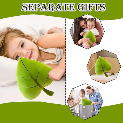 Leaf Pillow,Green Stuffed Plant Plush Leaf Shaped Cushion Pillow Decor,19.7"