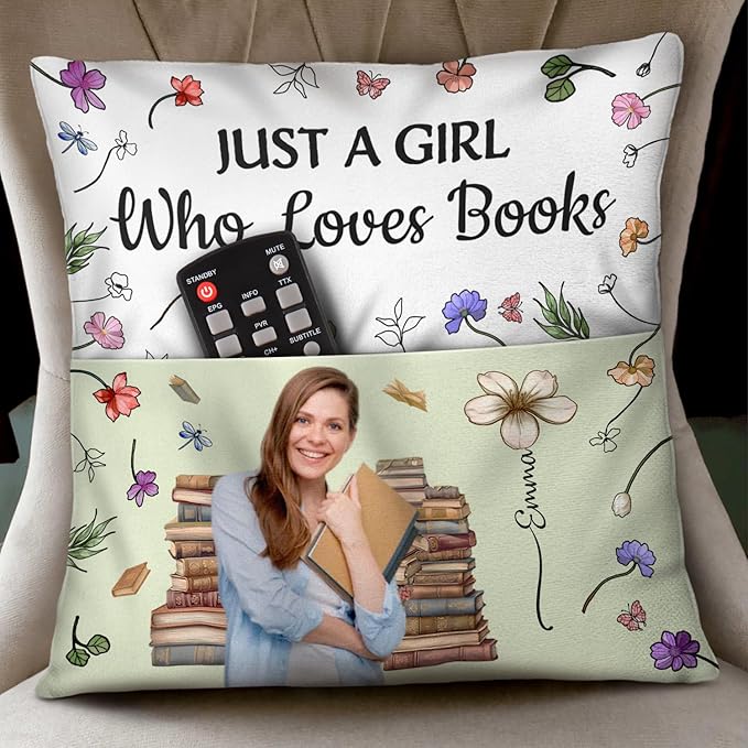 Personalized Pocket Pillow - Book Lover Gift, Reading Nook Accessory, Cozy Home Décor Idea - Custom Photo This is My Reading Pillow
