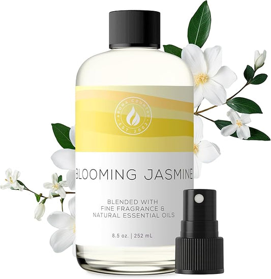 Aroma Country Blossoming Jasmine Diffuser Oil - Luxury Essential Oils for Diffuser Refill & Air Freshener Room Spray - Long-Lasting & Natural Home Fragrance, Scented Oil (8.5 Fl. oz)