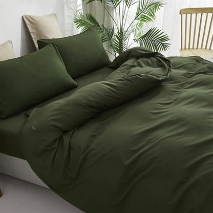 Luxlovery Army Green Comforter Cal King Dark Green Bedding Comforter Set California King Olive Bedding Set Soft Breathable Quilts Bedding Set Women Men