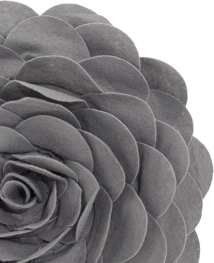 Fennco Styles Eva's Flower Garden Decorative Filled Throw Pillow 13" Round - Slate Floral Accent Pillow for Home, Couch, Bed, Living Room, Holiday and Office Décor