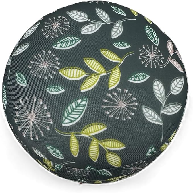 Bookishbunny Microbead Cylinder Bolster Roll Pillow 13" x 7" Various Patterns (LeavesDarkSage)