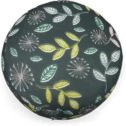 Bookishbunny Microbead Cylinder Bolster Roll Pillow 13" x 7" Various Patterns (LeavesDarkSage)