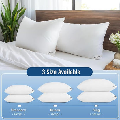 Luxury Hotel Pillows for Sleeping 2 Pack,Bed Pillows King Size Set of 2,Down Alternative Filling,Pillows for Back,Stomach and Side Sleepers