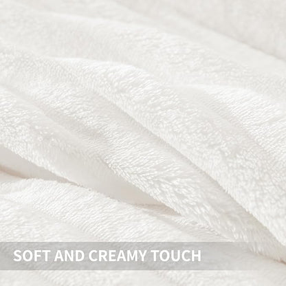 Andency Full Size Comforter Set, White Fluffy 3 Pieces, Super Soft Warm Fleece Faux Fur Bedding Set, Luxury Fuzzy Heavy Bed Set for Winter (1 Comforter & 2 Pillowcases)