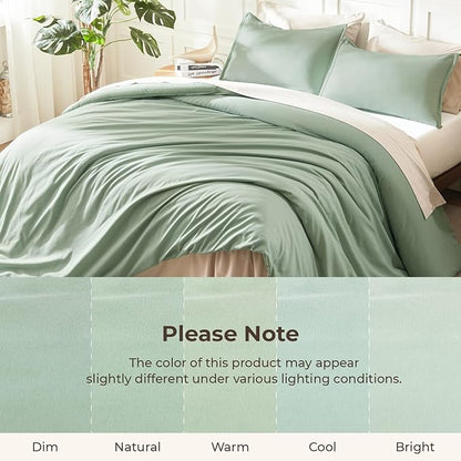 Litanika Comforter Set, Lightweight Solid Bedding Comforter Set, Fluffy Down Alternative Bed Set, Sage Green, King