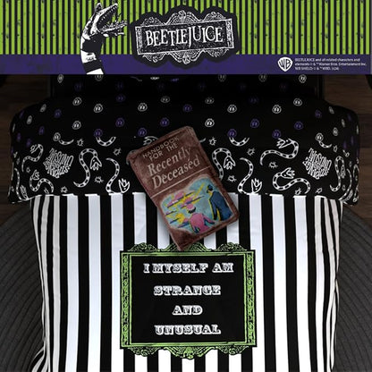 Collectibles Beetlejuice For The Recently Deceased Book Bedding Super Soft Plush Decorative Throw Pillow, 14 in X 9 in, (Officially Licensed Product) By Franco