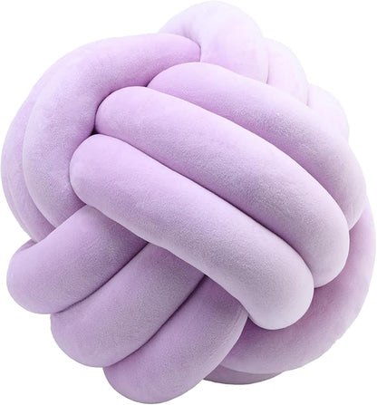 Petrella Knot Pillow Ball Round Throw Pillows Home Decor Cushion Decorative Aesthetic Throw Pillows，Purple 8inch