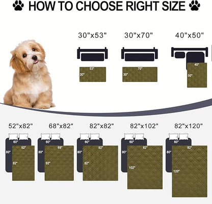 Smiry Reversible Waterproof Couch Covers for Sofa, Washable Dogs Pet Couch Covers for 3 Cushion Sofa Pet Friendly, Water Resistant Furniture Protector Slipcover, Geometric (82"x102", Green/Navy)