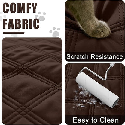Smiry Waterproof Dog Bed Cover Blanket 40x80, Soft Reversible Pet Blanket, Washable Leakproof Cats Dogs Couch Cover for Sofa, Couch, Furniture, Chocolate/Beige