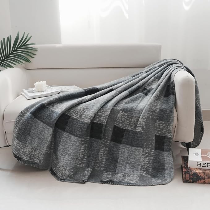 ZYFZCYBL Fleece Throw Blankets for Couch Bulk Lightweight Warm Soft Cozy Blanket 6 Pack Bulk Fleece Blanket Solid for Bed Couch Office Gifts Outdoor 50 x 60 inch Grey Plaid