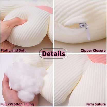 2 Pcs Flower Pillow Decorative Throw Pillows for Girls Preppy Room Decor, Cute Aesthetic Flower Daisy Shaped Throw Pillows for Bedroom Bed Couch Chair Floor Classroom (White+Yellow, 15.35 Inch)