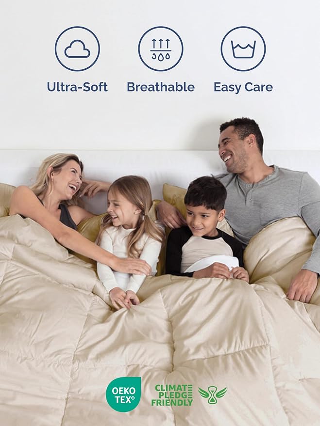 Twin XL Comforter Set - 5 Piece Bed in a Bag Twin XL Size Bed Set - Down Alternative Comforter, Flat Sheet, Fitted Sheet, Pillowcase & Sham for All Seasons - Ultra Soft, Comfy and Breathable - Wheat