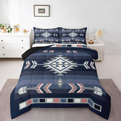 Erosebridal Southwestern Tribal Bedding Sets Toddler American Native Western Comforter Set for Boys Teen Adults Men,Boho Aztec Quilt Comforter Rustic Farmhouse Bed Set Cabin Lodge Decor 1 Pillow Case