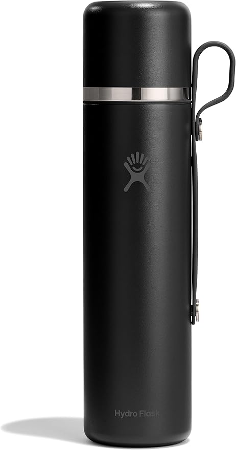 Hydro Flask Hot Flask & Cup – Insulated Stainless Steel, Hot Drink Travel Container for Coffee, Tea, & Soup 36 Oz Black
