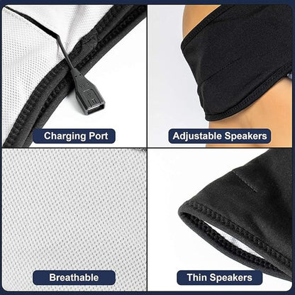 Wireless Bluetooth Sports Headband Headphones Ultra-Thin HD Stereo Perfect for Sleeping,Workout,Jogging,Yoga,Insomnia, Air Travel, Meditation Black