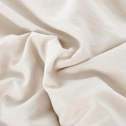 PERFEMET Queen Comforter Set 3 Pieces Beige Ruffled Comforter Set Shabby Chic Bedding Sets for Women Teen Girls Fluffy for All Season