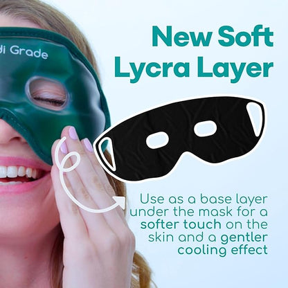 Medi Grade Cooling Gel Eye Mask for Puffy Eyes – Reusable Gel Eye Mask and Cooling Eye Pads with Thermo-Bag for Dark Circles and Morning/Night Skincare Routine – Reversible Cold Eye Mask