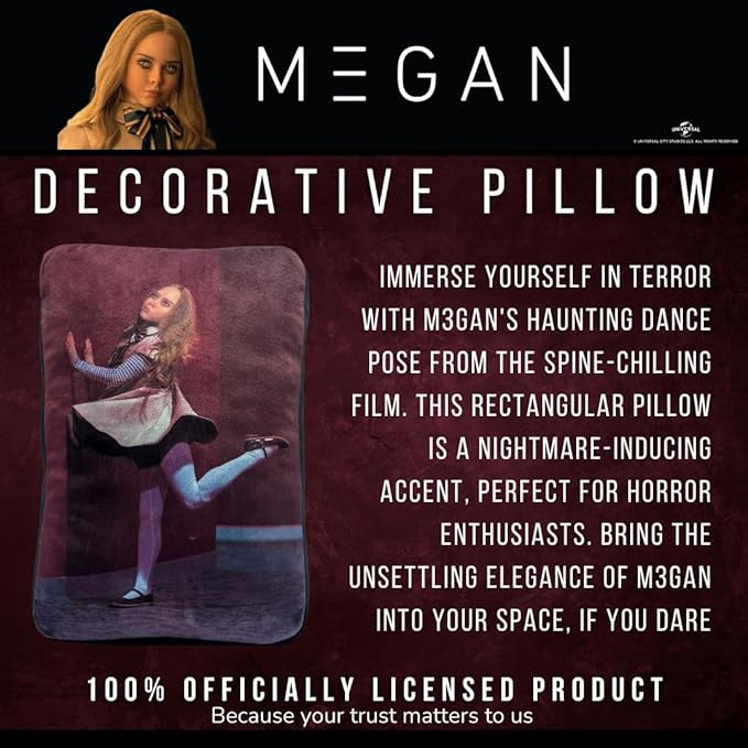 Franco Super Soft Bedding Decorative Cushion Throw Pillow (Official Licensed Product), 15" Tall, M3GAN