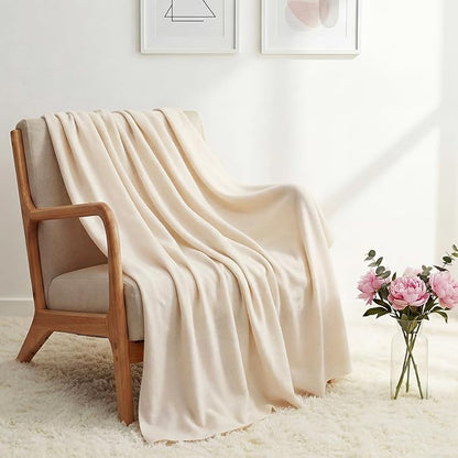 Kinlop Fleece Blanket Bulk 60 x 50 Inch Soft Lightweight Fleece Cozy Blanket Warm Throw Plush Pet Throw for Bed Couch Sofa Home Office Wedding Gifts Travel Camping(Beige Tones)