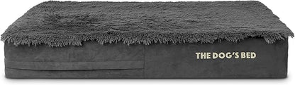 The Dog’s Bed Orthopedic Memory Foam Dog Bed Mattress, Fur Fabric, Grey Fur, L, 6-Inch