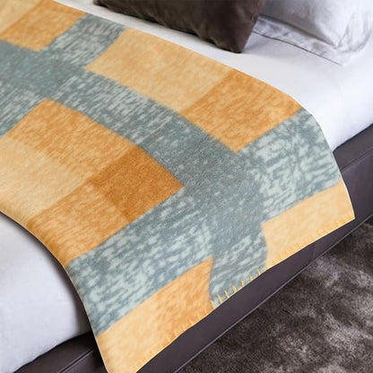 ZYFZCYBL Fleece Throw Blanket Blankets Bulk 6 Pack Soft Lightweight for Cozy Polar Fleece 50 x 60 Solid Pet-Friendly Colorful Bed Sofa Couch Fleece Fabric Travel Wedding Gift（Yellow and Grey）