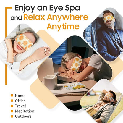 30Packs Steam Eye Mask, Heated Eye Mask Warm Compress for Eyes, Self Heating Disposable Steam Mask for Home Sleep, Spa, Travel Essentials & Relaxation Gifts, Stocking Stuffers (Sweet Orange)