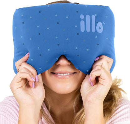 illo Wearable Pillow Sleep Mask | Soft Mulberry Silk Blackout Sleeping & Napping Eye Mask | Best for Home Bed, Work, Camping, Airplane, Side Sleeper | Reversible as Travel Neck Pillow | Women & Men
